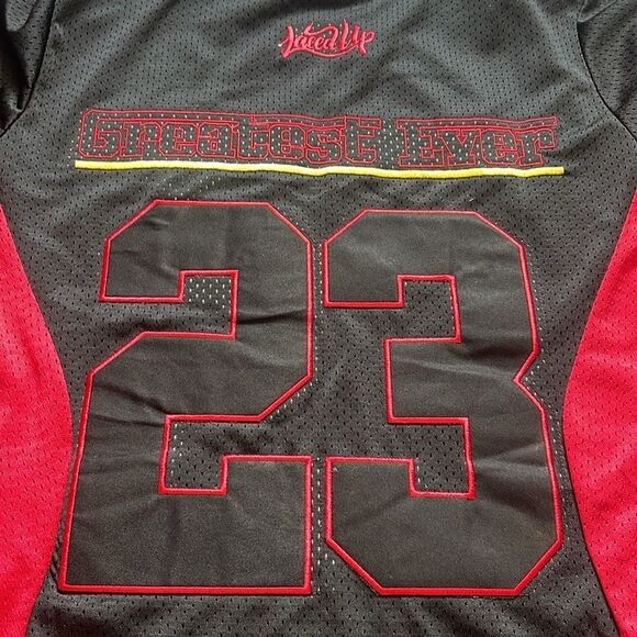 Vtg 90s Chicago Bulls Faded Spellout Basketball Sweatpants & 23 Jersey size S - Picture 10 of 14